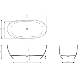Mexen Pure clear wanna wolnostojąca transparentna 170 x 80 cm, korek chrom - 58071708008