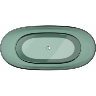 Mexen Pure teal wanna wolnostojąca transparentna 170 x 80 cm, korek chrom - 58071708011