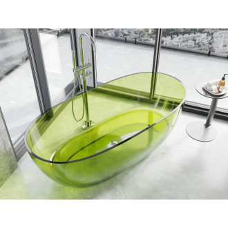 Volně stojící vana Mexen Pure lime průhledná 170 x 80 cm, chromová zátka - 58071708012