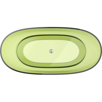 Volně stojící vana Mexen Pure lime průhledná 170 x 80 cm, chromová zátka - 58071708012