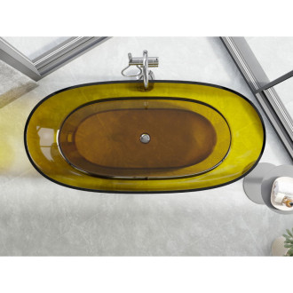 Mexen Pure honey wanna wolnostojąca transparentna 170 x 80 cm, korek chrom - 58071708015