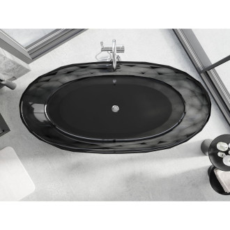 Mexen Orax black wanna wolnostojąca transparentna 170 x 80 cm, korek chrom - 58081708013