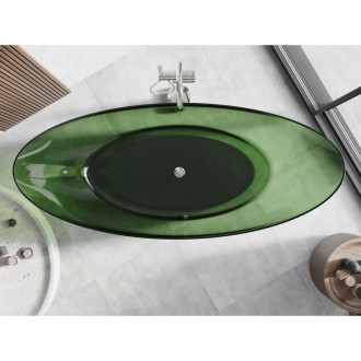 Mexen Vea forest wanna wolnostojąca transparentna 180 x 80 cm, korek chrom - 58091808002