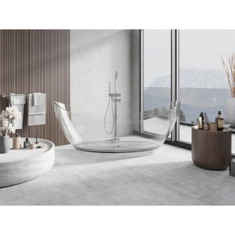 Mexen Vea clear wanna wolnostojąca transparentna 180 x 80 cm, korek chrom - 58091808008