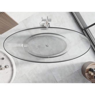 Mexen Vea clear wanna wolnostojąca transparentna 180 x 80 cm, korek chrom - 58091808008