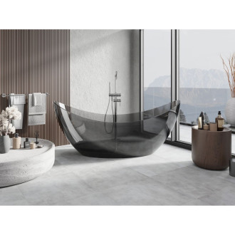 Mexen Vea black wanna wolnostojąca transparentna 180 x 80 cm, korek chrom - 58091808013