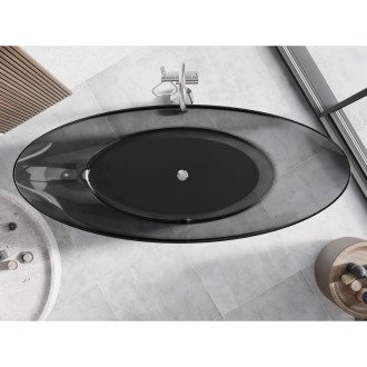 Mexen Vea black wanna wolnostojąca transparentna 180 x 80 cm, korek chrom - 58091808013