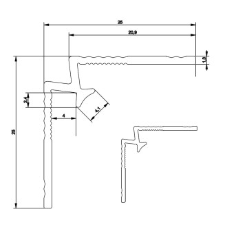 SPC nástěnný obklad vnitřní - vnitřní roh