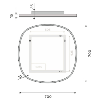 Nimco ZP 27001R Oválné LED zrcadlo pr. 700