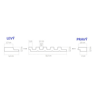 Lamelový nástěnný obklad vnitřní SÉRIE A, ukončovací profil - Stříbrná barva