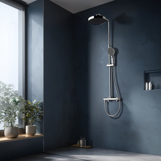 Sprchový termostatický nástěnný set COSY-10 + SLOUP RAINFALL, chrom