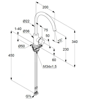 KLUDI BINGO STAR XS Dřezová baterie, černá mat 468033978