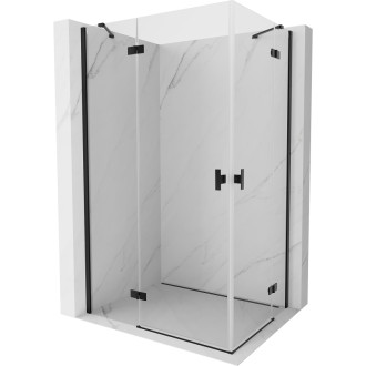 Mexen Mist-H Duo sprchový kout s levým výklopným uchycením 95 x 75 cm, průhledný, černý - 8A5-095L-075P-70-00