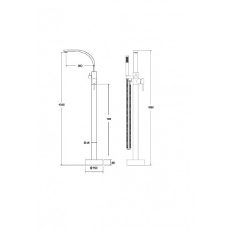 Stojánková vanová baterie DECCO I Zlatá broušená