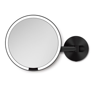 Simplehuman kosmetické zrcátko na zeď SENSOR LED osvětlení 5x zvětšení síťové černé ST3065