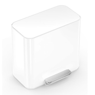 Simplehuman pedálový odpadkový koš na tříděný odpad DUAL 58 L (34/24) bílá ocel CW2118