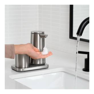 Simplehuman bezdotykový dávkovač mýdlové pěny – 296 ml + kelímek bílá ocel dobíjecí ST1099