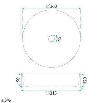 Rea Umyvadlo na desku Rea Stefania REA-U9852
