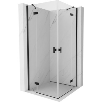 Mexen Mist-H Duo výklopný sprchový kout 100 x 100 cm, průhledný, černý - 8A5-100L-100P-70-00