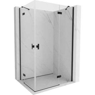 Sprchový kout Mexen Mist-H Duo s pravými panty 75 x 120 cm, průhledný, černý - 8A5-075L-120P-70-00