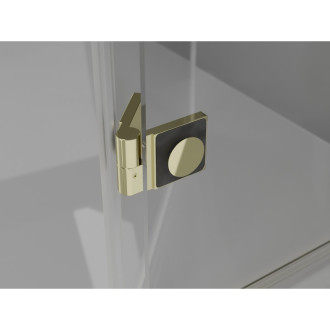 Mexen Mist-H L Duo sprchový kout s levým výklopným uzávěrem 75 x 70 cm, průhledný, zlatý - 8A5L-075L-070P-50-00