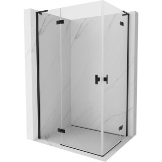 Mexen Mist-H L Duo sprchový kout s levým výklopným uzávěrem 105 x 75 cm, průhledný, černý - 8A5L-105L-075P-70-00