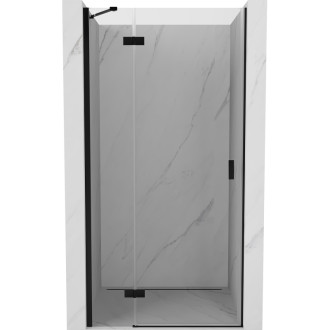 Sprchové dveře Mexen Mist-H s levými panty 115 cm, průhledné, černé - 8A5-115-000-70-00-L
