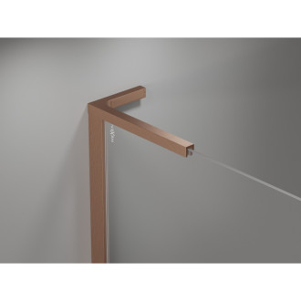 Sprchový kout Mexen Mist-H L Duo s pravým pantem 80 x 105 cm, průhledný, kartáčovaná měď - 8A5L-080L-105P-65-00