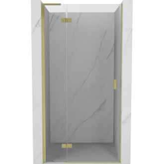 Sprchové dveře Mexen Mist-H L s levými panty 120 cm, průhledné, kartáčované zlato - 8A5L-120-000-55-00-L