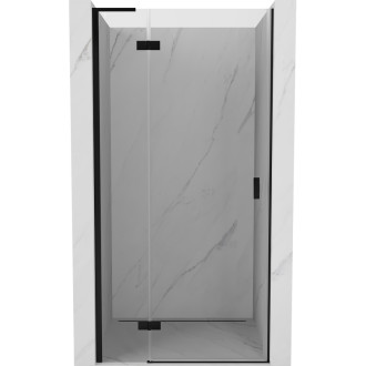 Sprchové dveře Mexen Mist-H L s levými panty 105 cm, průhledné, černé - 8A5L-105-000-70-00-L