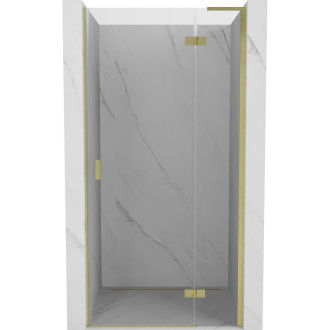 Sprchové dveře Mexen Mist-H L s pravými panty 120 cm, průhledné, kartáčované zlato - 8A5L-120-000-55-00-P