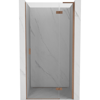 Sprchové dveře Mexen Mist-H L s pravými panty 110 cm, průhledné, kartáčovaná měď - 8A5L-110-000-65-00-P