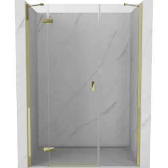 Sprchové dveře Mexen Mist-H s levými panty 125 cm, průhledné, zlaté - 8A5-125-001-50-00-L