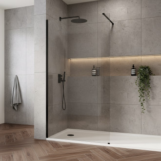 Sprchová zástěna Rea Flexi Transparent / Black 140