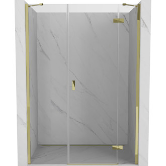 Sprchové dveře Mexen Mist-H s pravými panty 145 cm, průhledné, zlaté - 8A5-145-001-50-00-P