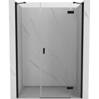 Sprchové dveře Mexen Mist-H s pravými panty 140 cm, průhledné, černé - 8A5-140-001-70-00-P