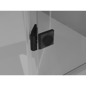 Sprchové dveře Mexen Mist-H s pravými panty 150 cm, průhledné, černé - 8A5-150-001-70-00-P