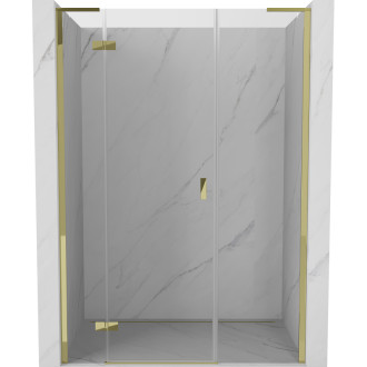Sprchové dveře Mexen Mist-H L s levými panty 130 cm, průhledné, zlaté - 8A5L-130-001-50-00-L