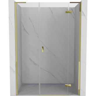 Sprchové dveře Mexen Mist-H L s pravými panty 145 cm, průhledné, zlaté - 8A5L-145-001-50-00-P