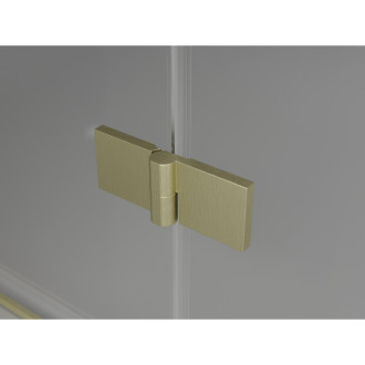 Mexen Mist-H L Duo sprchový kout s levým výklopným uzávěrem 115 x 95 cm, průhledný, kartáčované zlato - 8A5L-115L-095P-55-00