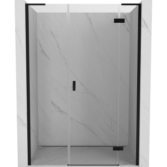 Sprchové dveře Mexen Mist-H L s pravými panty 140 cm, průhledné, černé - 8A5L-140-001-70-00-P