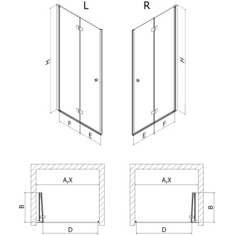 Sprchové dveře Mexen Mist-F pravé skládací 120 cm, průhledné, chrom - 8A6-120-000-01-00-P