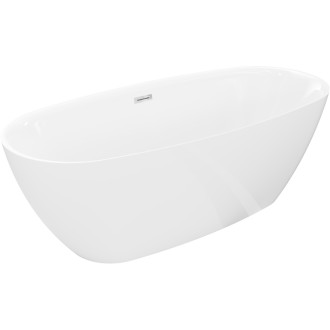 Volně stojící vana Mexen Luvo Slim 170 x 75 cm, bílá, chromovaný přepad - 52801707500-01