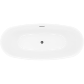 Volně stojící vana Mexen Luvo Slim 170 x 75 cm, bílá, přepad v barvě dělového kovu - 52801707500-95