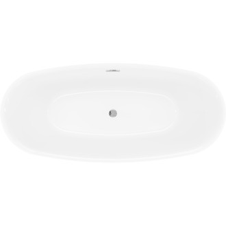 Volně stojící vana Mexen Luvo Slim 170 x 75 cm, bílá/černá, chromovaný přepad - 52801707575-01