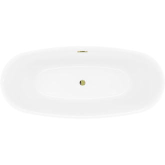 Volně stojící vana Mexen Luvo Slim 170 x 75 cm, bílá/černá, zlatý přepad - 52801707575-50