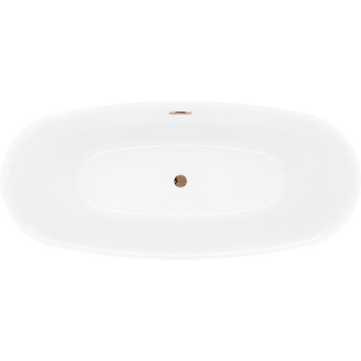 Volně stojící vana Mexen Luvo Slim 170 x 75 cm, bílá/černá, růžovo-zlatý přepad - 52801707575-60