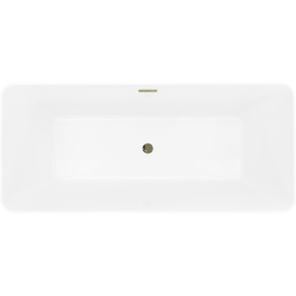 Volně stojící vana Mexen Velo Slim 170 x 75 cm, bílá, zlatý přepad - 52811707500-50