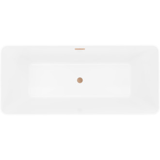 Volně stojící vana Mexen Velo Slim 170 x 75 cm, bílá, přepad z kartáčované mědi - 52811707500-65