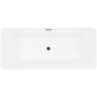 Volně stojící vana Mexen Velo Slim 170 x 75 cm, bílá, černý přepad - 52811707500-70